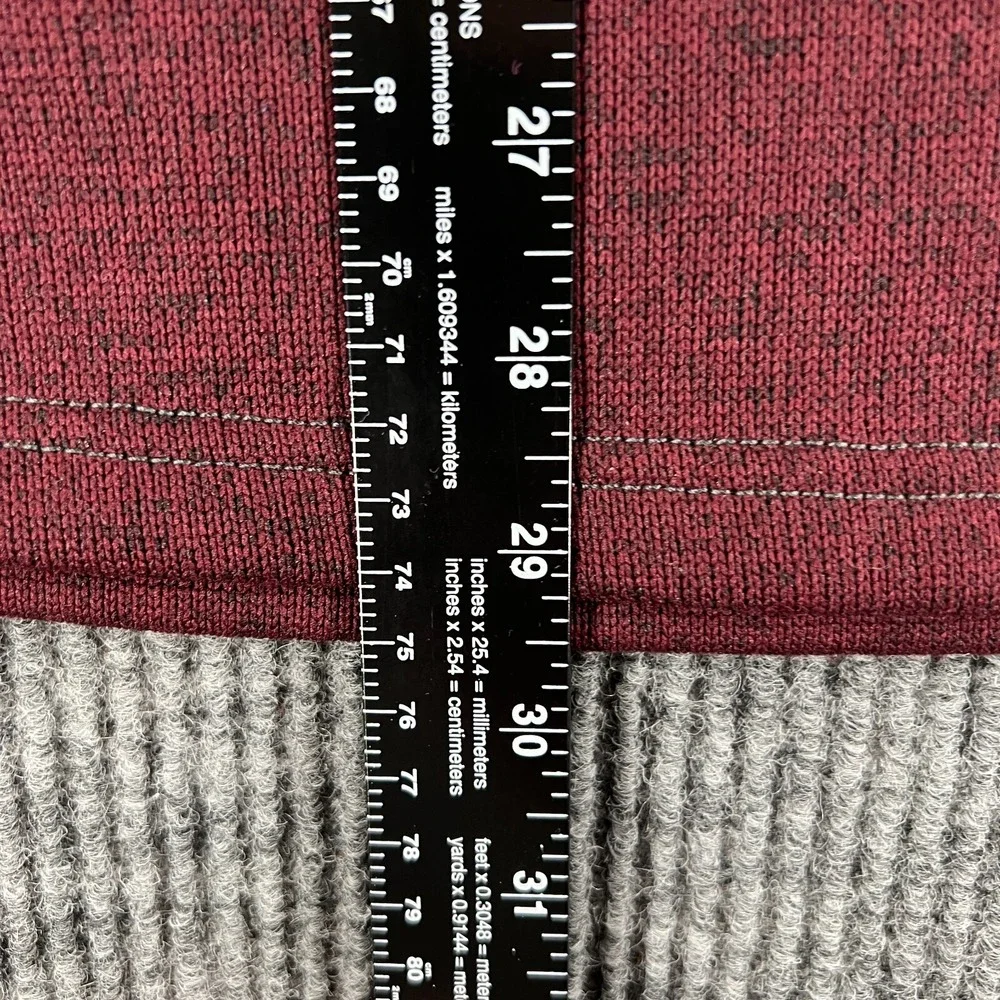 Eddie Bauer Sweater Mens Large Red Long Sleeve 1/4 Snap Outdoor Casual Hiking